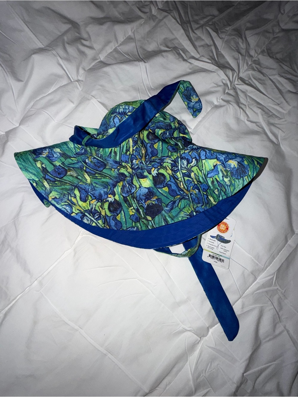 Rain Caper Blue and Green Floral Reversible Sun Visor - Picture 4 of 4
